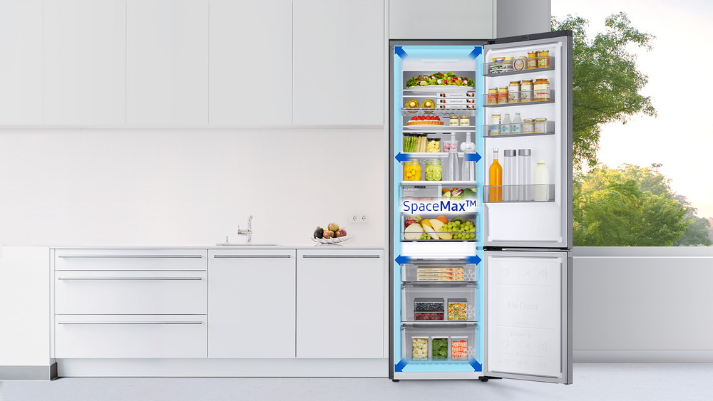 Chladnička s mrazničkou Samsung RB38C7AGWS9/EF stříbrná Lednice se zakreslením technologie SpaceMax