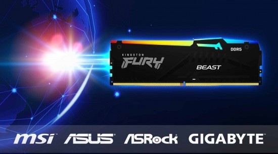 Operační paměť Kingston FURY Beast RGB 64GB (2x32GB) DDR5 6000MHz CL36 1Rx8 černý Detail obrázku paměti RAM.