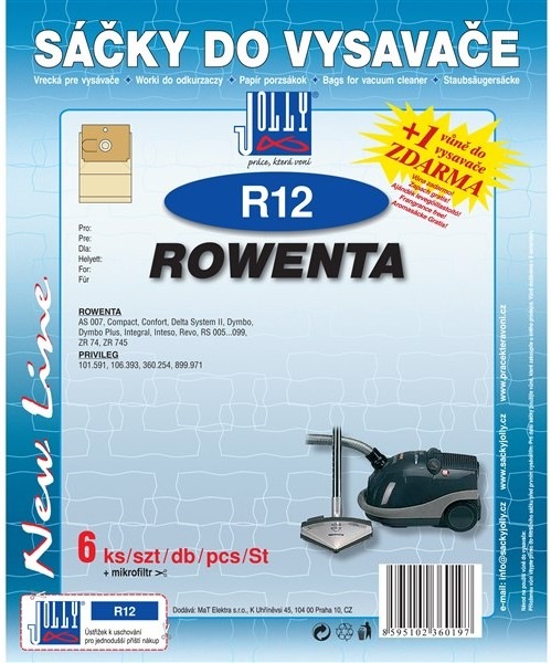 Sáčky do vysavače Jolly R 12  do vysav. ROWENTA v počtu 6+1ks