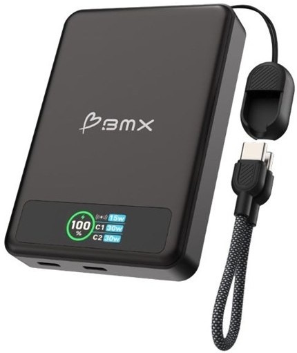 Powerbanka BMX SolidSafe™ 10K Solid-State magnetická v černém designu