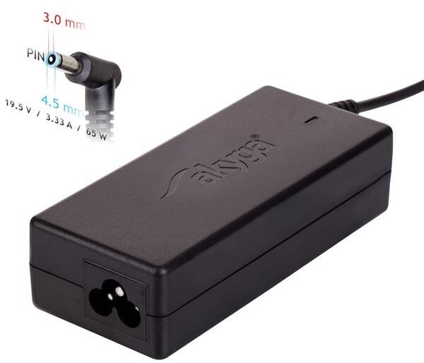 Napájecí adaptér Akyga pro notebook 19.5V/3.33A/65W 4.5 x 3.0 mm + pin pro Dell