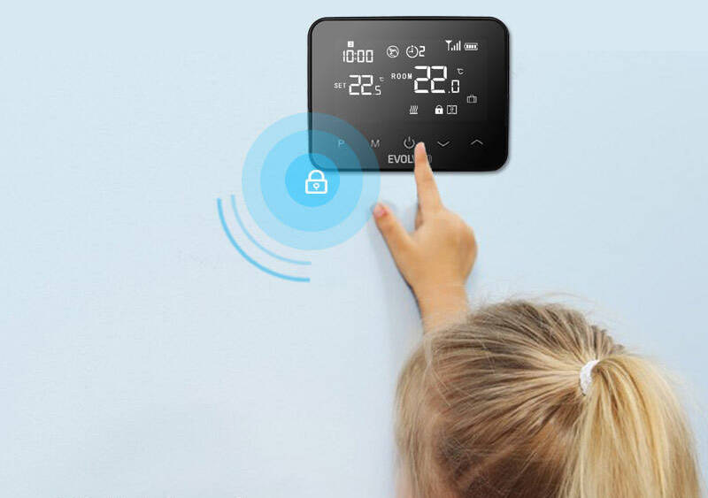 Termostat Evolveo Thermal, bezdrátový, programovatelný černý Termostat Evolveo Thermal, bezdrátový, programovatelný černý