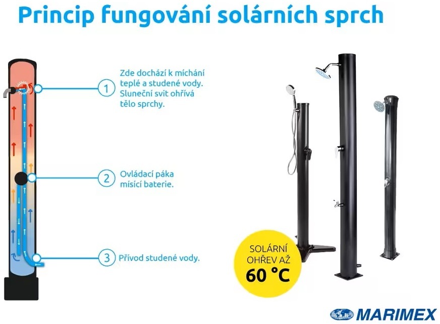 Sprcha solární Marimex UNO 35 l černá