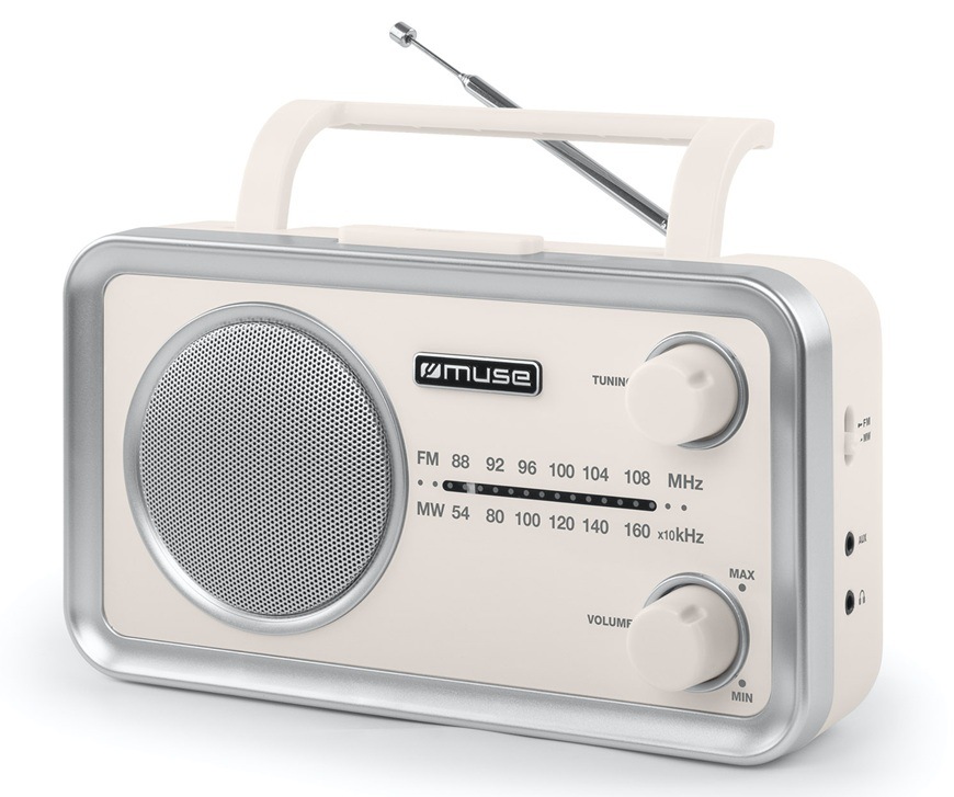 Radiopřijímač MUSE MF-060 SC ve žlutém provedení.