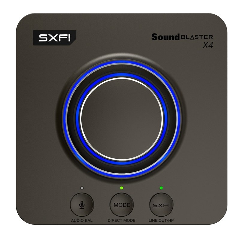 Tlačítko Mute na zvukové kartě Creative Sound Blaster X4
