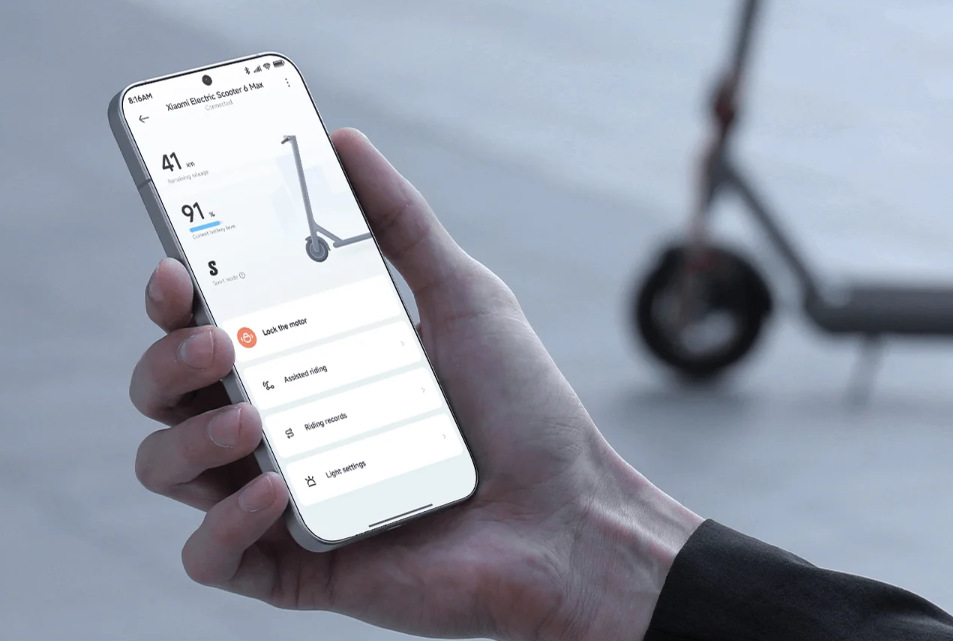 Xiaomi Electric Scooter 6 Max lze ovládat skrze aplikaci Xiaomi Home