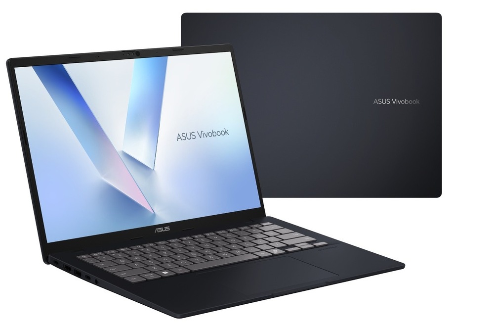 Notebook Asus Vivobook 14 černý Otevřený a zavřený notebook Asus Vivobook 14