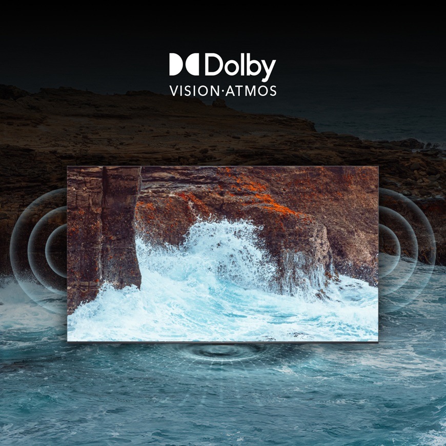 Televize TCL 75P8L s podporou Dolby Vision a Dolby Atmos, která nabízí realistický obraz a prostorový zvuk pro filmový zážitek.