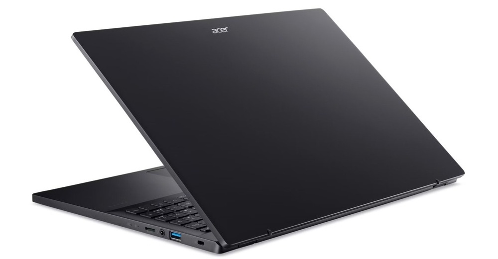 Notebook Acer Swift Go 16 (SFG16-71-5543) černý Pootevřený notebook Acer Swift Go 16 zezadu