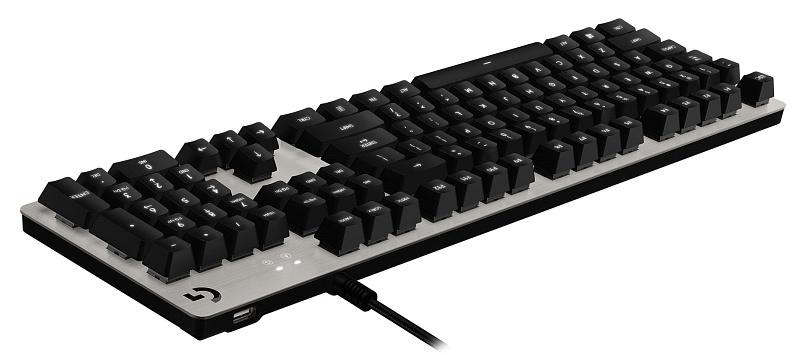 Klávesnice Logitech Gaming G413, bílé podsvícení, US stříbrná