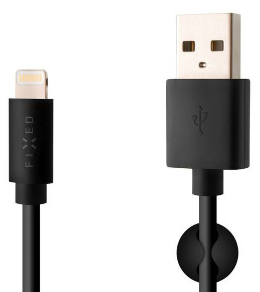 Kabel FIXED USB/Lightning, MFI, 1m černý