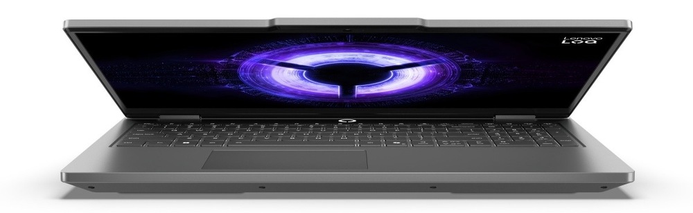 Notebook Lenovo LOQ Essential 15ARP11 šedý Pootevřený a zapnutý notebook Lenovo LOQ Essential 15ARP11