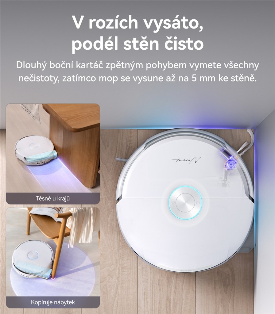 Robotický vysavač Narwal Flow AX11 bílý Vysavač Narwal zajistí kompletní úklid