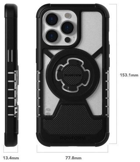 Kryt na mobil Rokform Crystal na Apple iPhone 13 Pro černý/průhledný