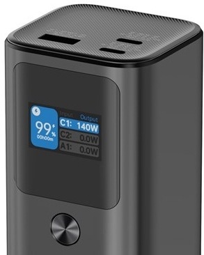 Powerbanka Canyon PB-2010, 27000mAh, 2x USB-C, 140W PD3.1, 1x USB-A QC 3.0, display černá Powerbanka Canyon PB-2010, 27000mAh, 2x USB-C, 140W PD3.1, 1x USB-A QC 3.0, display černá