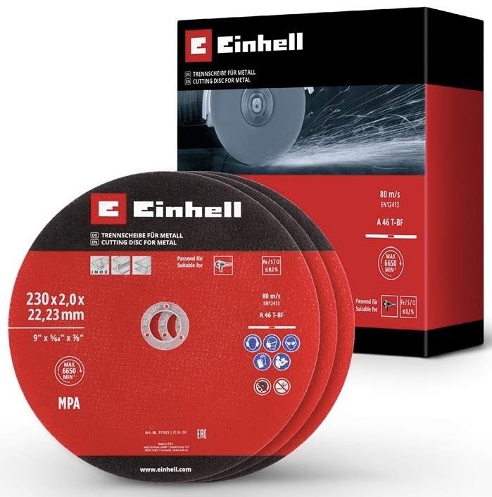 Řezné kotouče Einhell 230 mm (3 ks) pro úhlové brusky