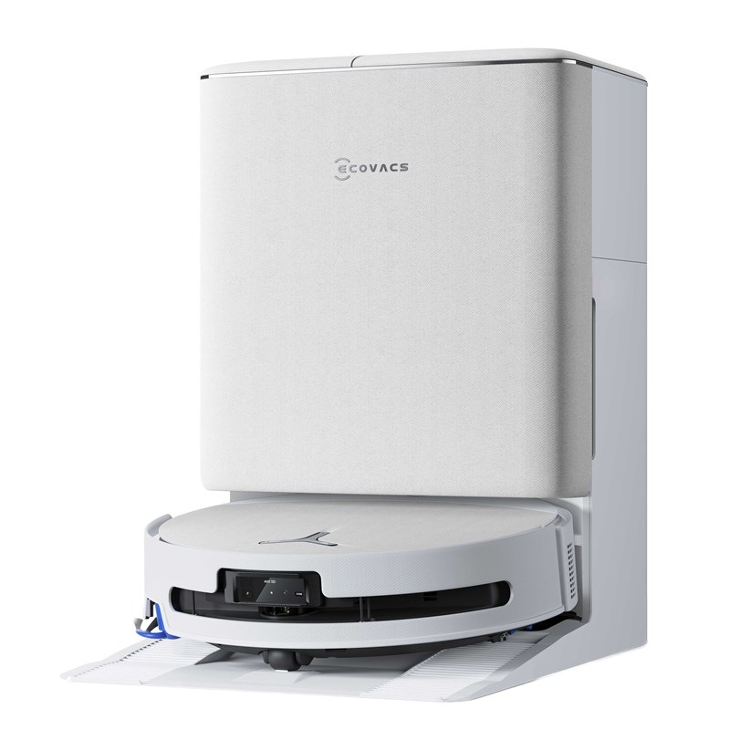 Robotický vysavač Ecovacs Deebot v bílé barvě.