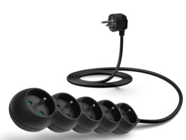 Kabel prodlužovací Connect IT 5x zásuvka, 2m černý