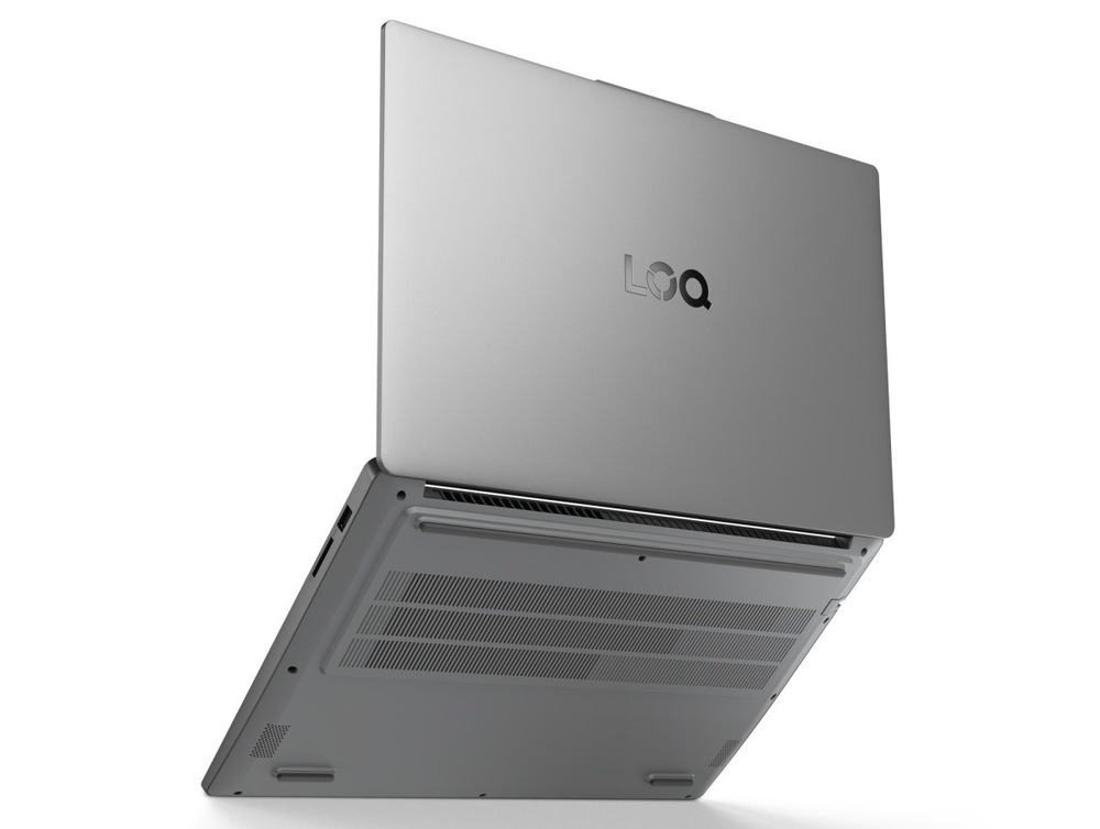 Notebook Lenovo LOQ 15ARP10E + Game Pass předplatné na 3 měsíce šedý Otevřený notebook Lenovo LOQ 15ARP10E zezadu
