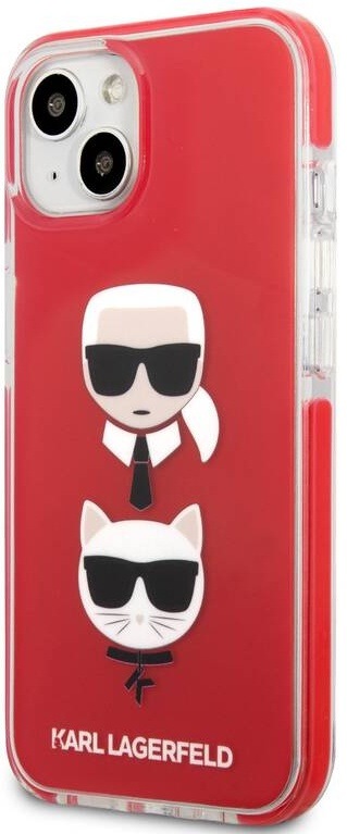 Kryt na mobil Karl Lagerfeld Karl and Choupette Heads na Apple iPhone 13 červený