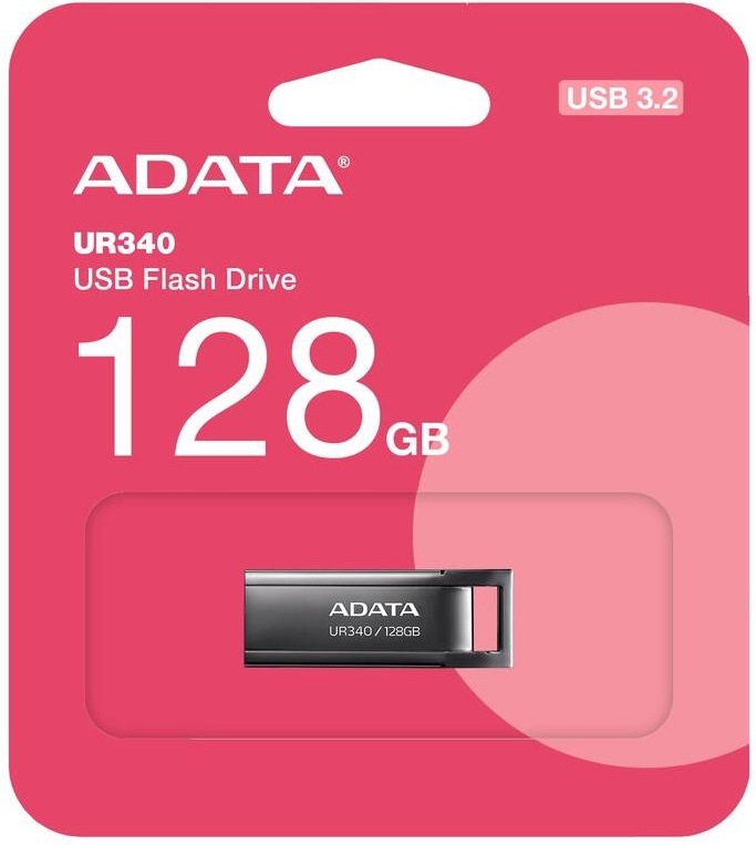 ADATA UR340 USB flash disk 128GB v kovovém provedení s bezkrytovým designem a USB 3.2 rozhraním