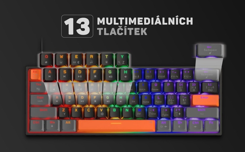 Klávesnice Connect IT BIOHAZARD Strike Compact šedá