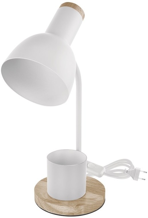 Stolní LED lampička EMOS Poppy, max. 25 W, žárovka E27, IP20, bílá