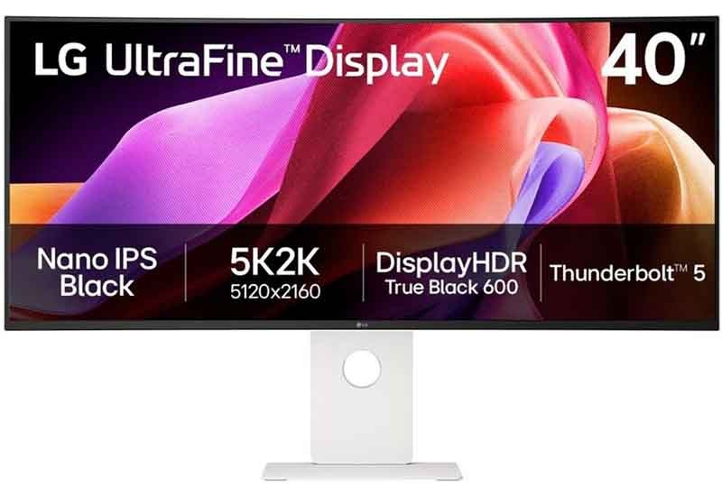 Monitor LG UltraFine 40U990A-W v bílé barvě.