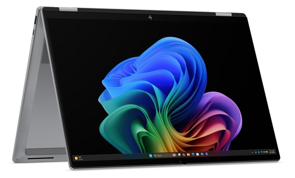 Notebook HP OmniBook X Flip AI v pozici stanu