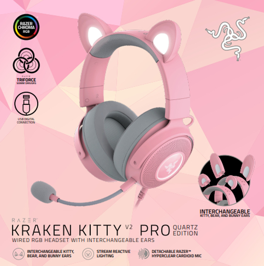 Headset Razer Kraken Kitty V2 Pro růžový Headset Razer Kraken Kitty V2 Pro růžový