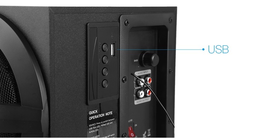 Reproduktory Fenda F&D A140X 2.1, bluetooth, rádio, USB, dálkové ovládání černé