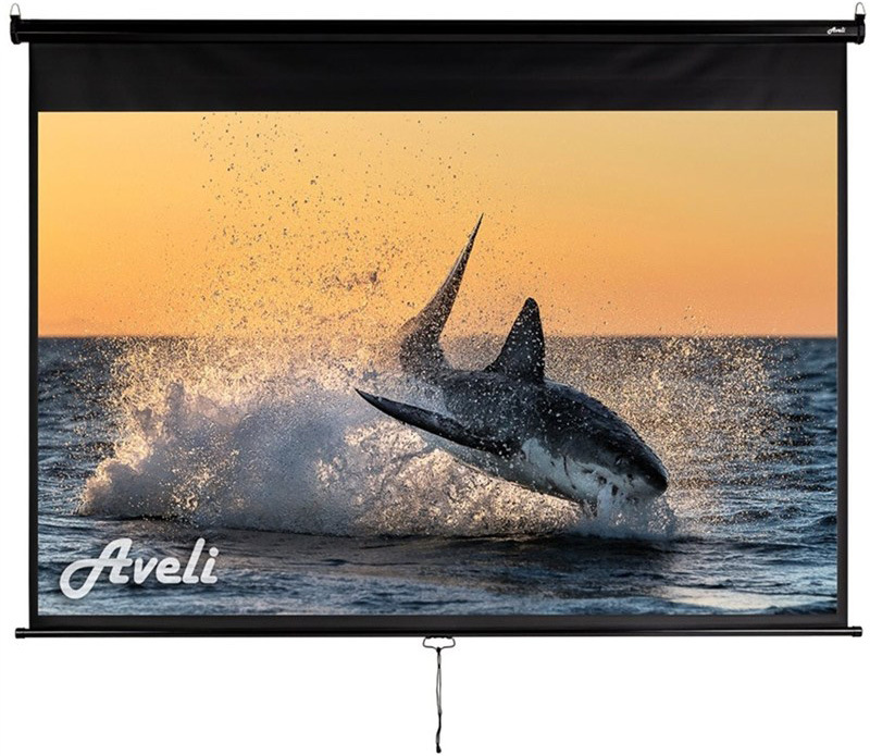 Plátno Aveli nástěnné 200x115 cm 92" 92", 16:10, roleta - bílé