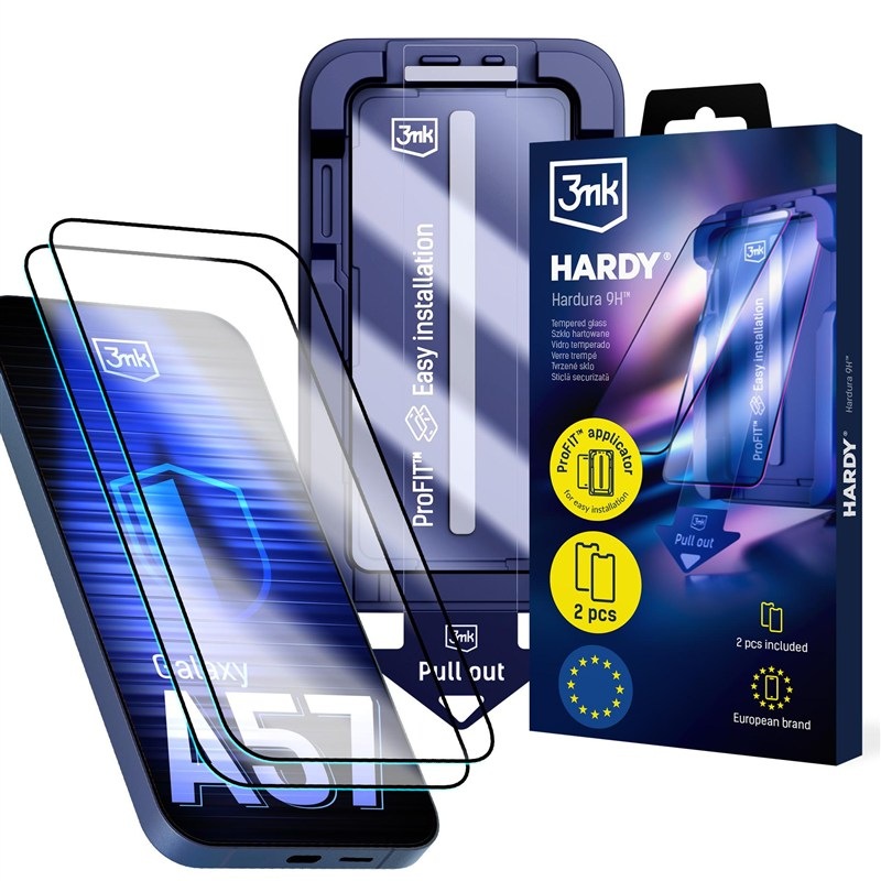 Tvrzené sklo 3mk HARDY Hardura 9H naSamsung Galaxy A37 / Galaxy A57 průhledné