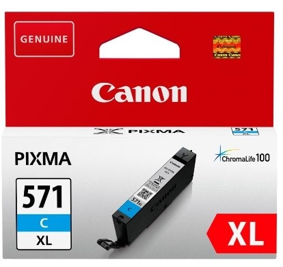 Inkoustová náplň Canon CLI-571XL C, 715 stran azurová