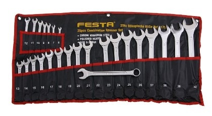 Sada klíčů Festa 6-32mm CrV (25 ks) šedá