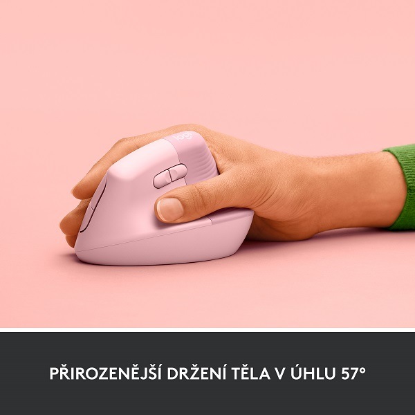 Myš Logitech Lift Vertical Ergonomic růžová
