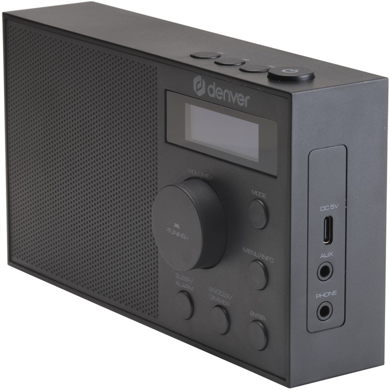 Radiopřijímač DAB+ Denver DAB-51B nabízí digitální příjem a FM pro velký výběr radio stanic