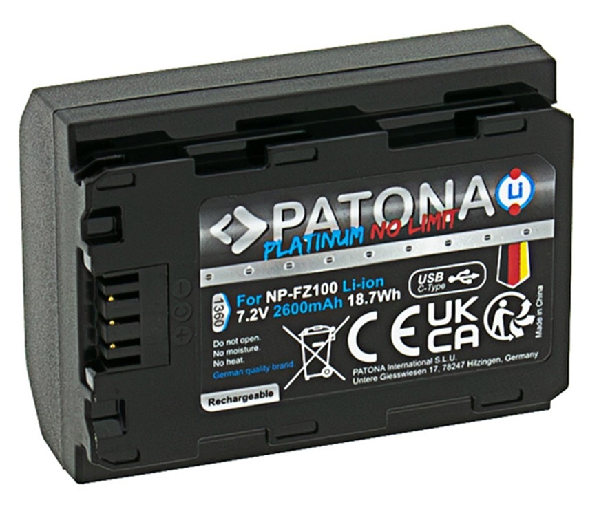 Baterie PATONA Platinum NP-FZ100 2600 mAh Li-Ion (Sony) černá