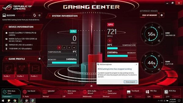 Notebook Asus ROG Strix GL503VM-FY079T černý