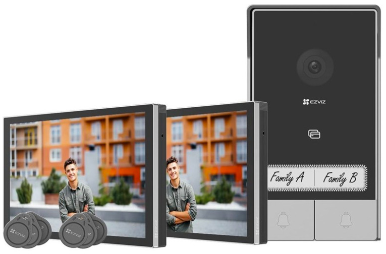 Dveřní videotelefon EZVIZ HP7 2-Family Kit - černý