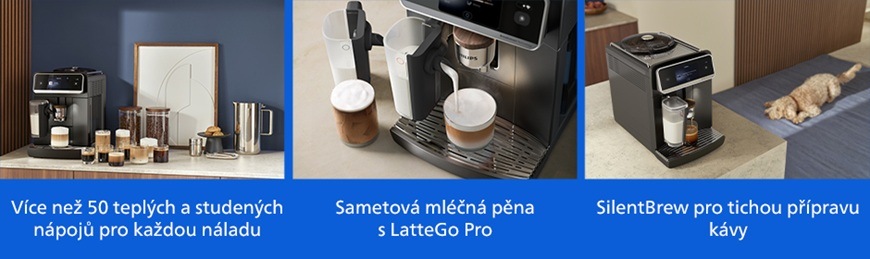 Automatický kávovar Philips 8000 Series LatteGo EP8757/92 připraví více než 50 teplých i studených nápojů, nabízí sametovou mléčnou pěnu LatteGo Pro a tichý provoz SilentBrew pro pohodlné každodenní používání.