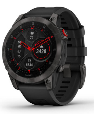 Chytré hodinky Garmin epix (Gen 2) Sapphire - Titan Black/Black Silicone Band