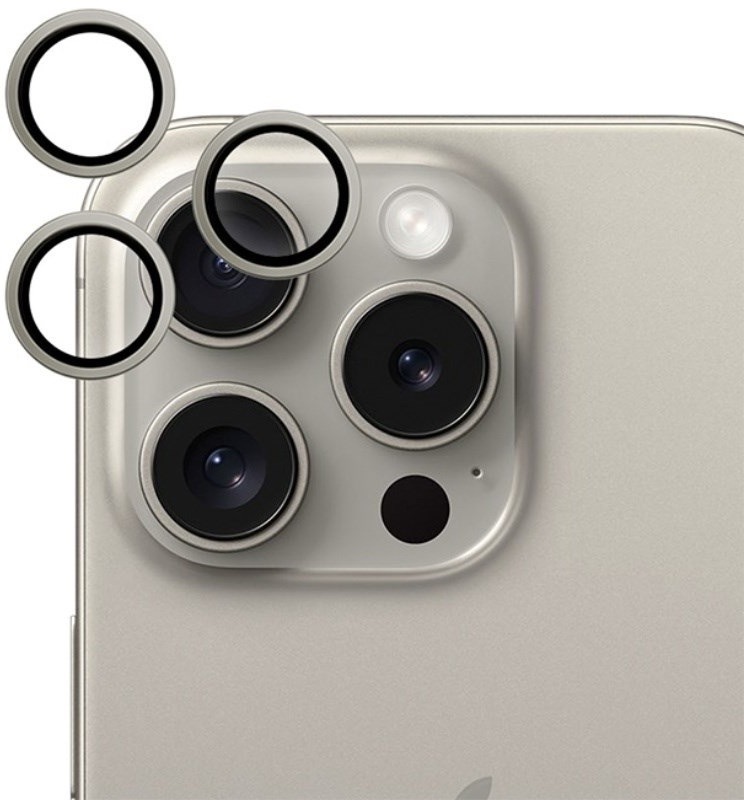 Ochranné sklo čočky fotoaparátu Epico Aluminium Lens Protector na Apple iPhone 15 Pro/15 Pro Max zlaté
