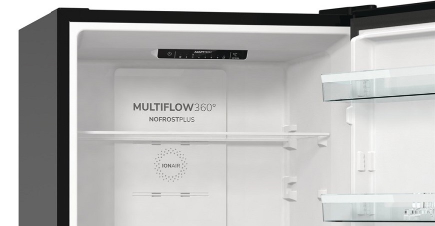 Kombinovaná chladnička Gorenje NRK6202EBXL4, černá, MultiFlow 360°