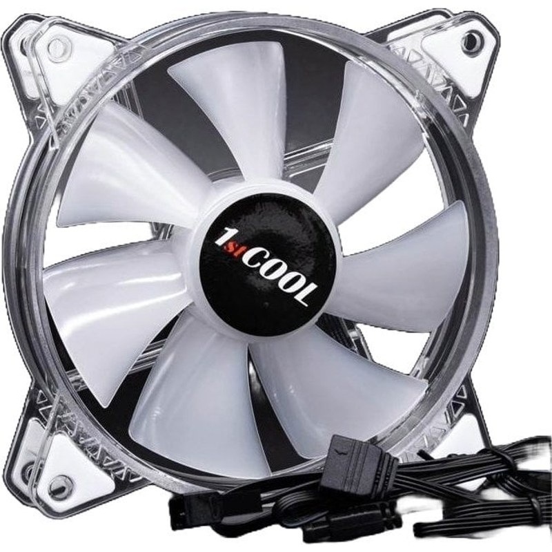 Ventilátor 1stCOOL AURA EVO Crystal ARGB PWM průhledný