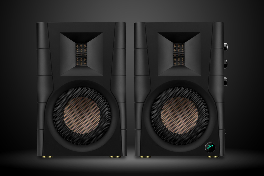 Reproduktory Swan D200 (2 ks) hnědé Reproduktory Swan D200 čelní pohled na stereo sestavu