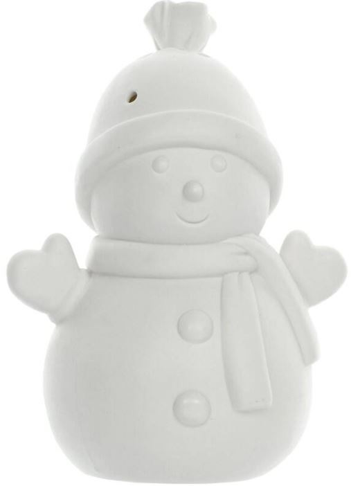 LED dekorace RETLUX RXL 415, porcelánový sněhulák, 1 LED, 15,2 cm, teplá bílá