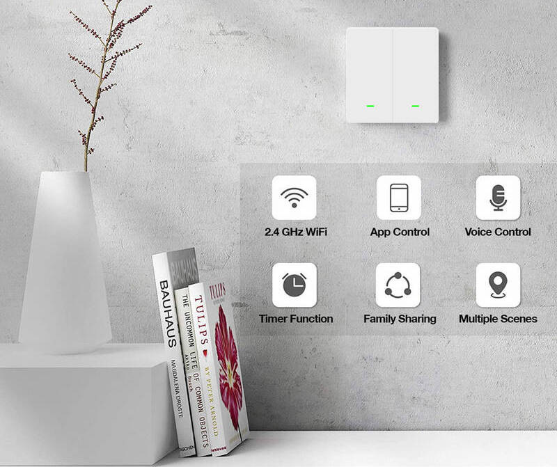 Vypínač Evolveo Dual Switch, Wi-Fi bílý Vypínač Evolveo Dual Switch, Wi-Fi bílý