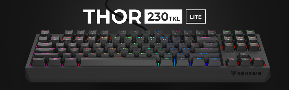 Klávesnice Genesis THOR 230 Lite, US layout černá Genesis THOR 230 TKL Lite RGB Outemu Red US (NKG-2076)