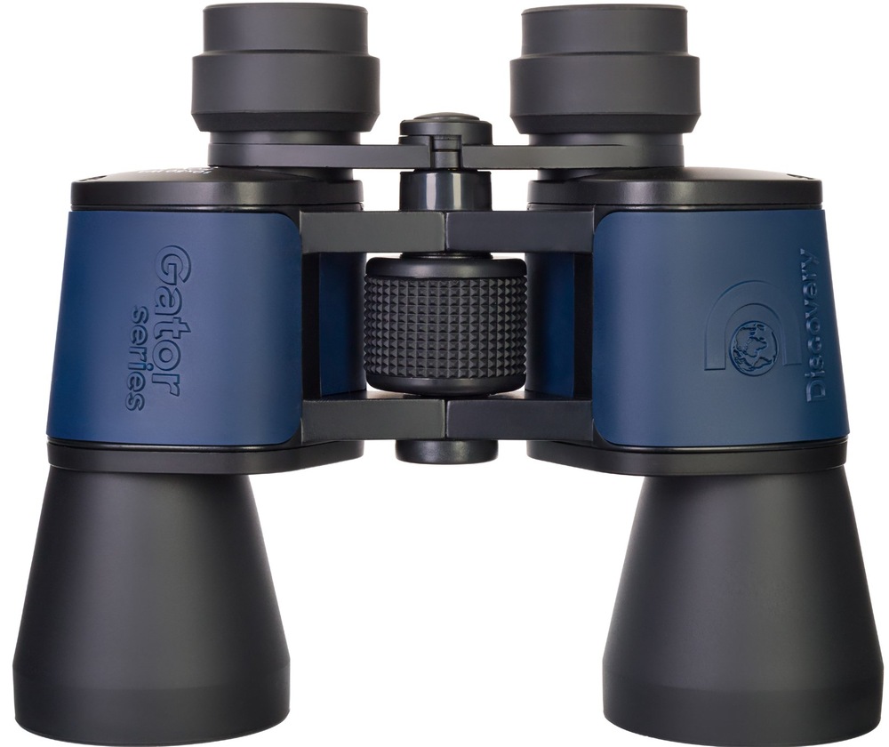 Dalekohled Discovery New Gator 10×50 vidíme v celé jeho odolné a kvalitně zpracované kráse, je postavený na objektivech.